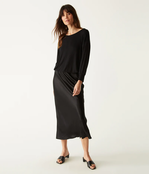 michael stars Nadia Two In One 3/4 Sleeve Dress in black