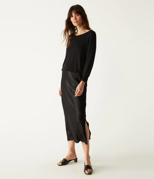 michael stars Nadia Two In One 3/4 Sleeve Dress in black