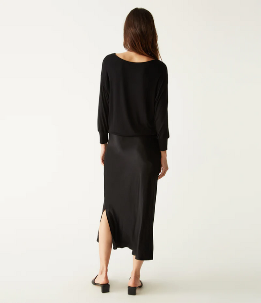 michael stars Nadia Two In One 3/4 Sleeve Dress in black