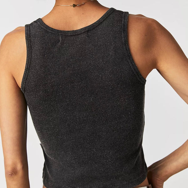 The Laundry Room New York City Rib Tank in Black Snow
