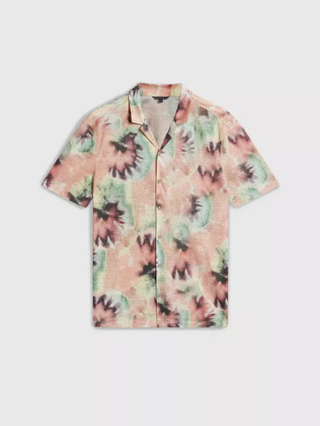 John Varvatos ESTRELA S/S Camp Shirt - Misty Rose