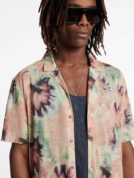 John Varvatos ESTRELA S/S Camp Shirt - Misty Rose