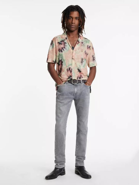John Varvatos ESTRELA S/S Camp Shirt - Misty Rose