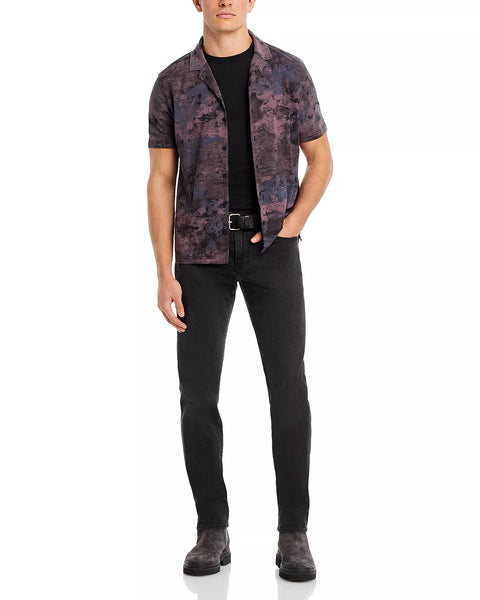 John Varvatos JACQUES SS Camp Shirt - Mauvewood