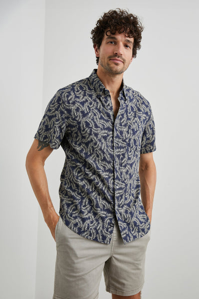 Rails Men's Carson S/S Shirt - Palm Americano Navy