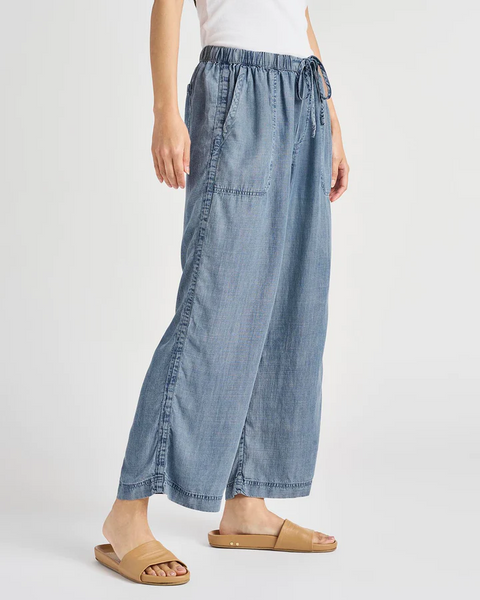 Splendid Angie Lyocell Linen Crop Denim Pant Indigo