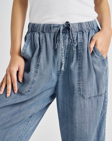 Splendid Angie Lyocell Linen Crop Denim Pant Indigo