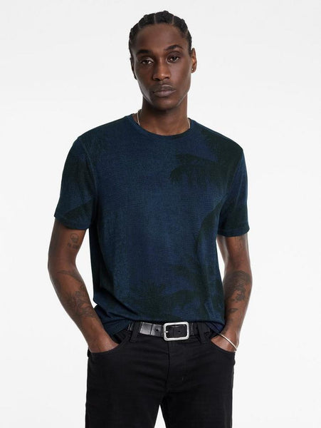 John Varvatos GOBI SS Palm Burnout Crew - Navy