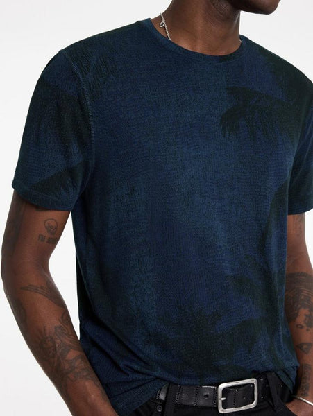 John Varvatos GOBI SS Palm Burnout Crew - Navy