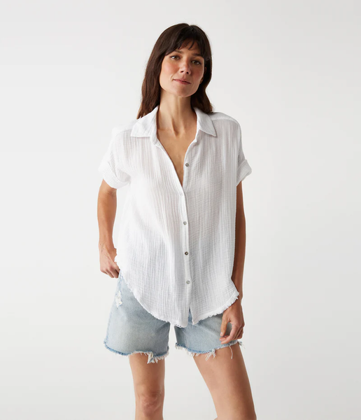 Michael Stars Bailey Button Down Shirt in White