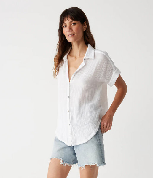 Michael Stars Bailey Button Down Shirt in White