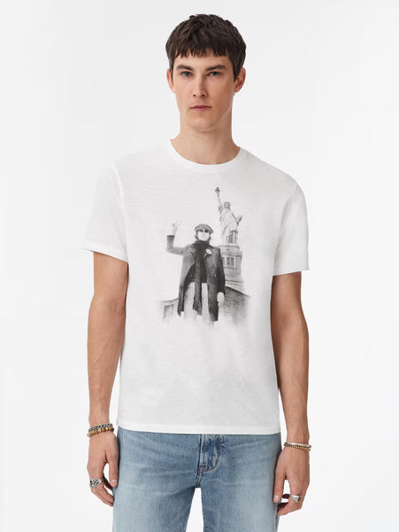 John Varvatos JOHN LENNON NYC Peace Tee - Salt