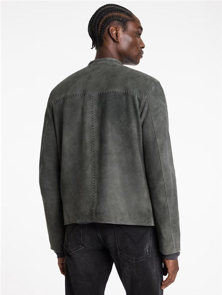 John Varvatos REEDE RACER Leather Jacket - Shadow Grey