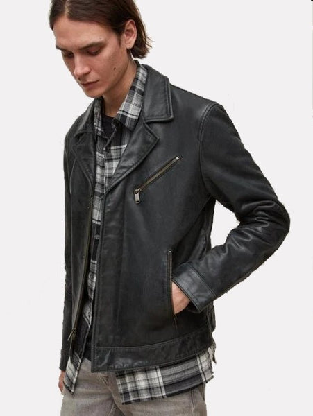John Varvatos Oscar Leather Jacket - Black