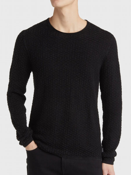 John Varvatos Riley Vintage Wash Crew - Black