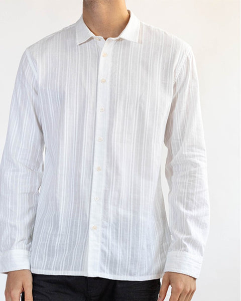 John Varvatos ROMAN L/S Oversized Long Shirt - White