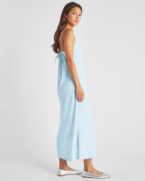 Splendid V-Neck Indigo Breeze Dress in Bleached Indigo