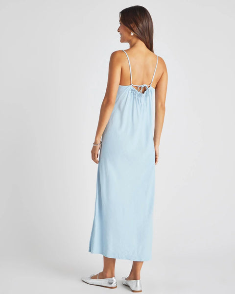 Splendid V-Neck Indigo Breeze Dress in Bleached Indigo