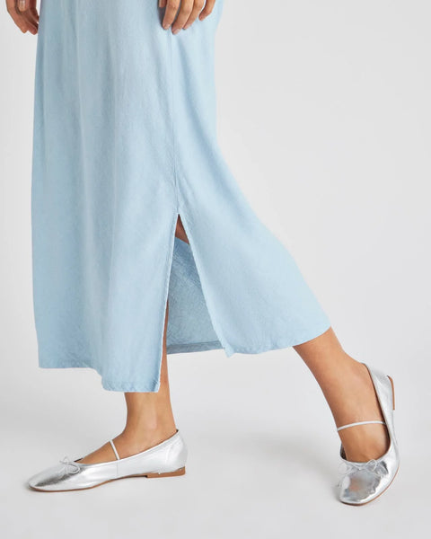 Splendid V-Neck Indigo Breeze Dress in Bleached Indigo