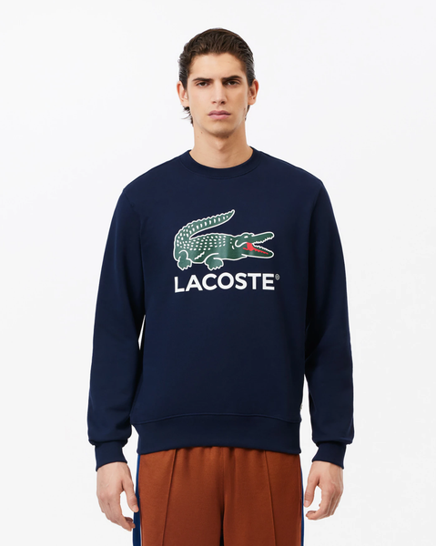 Lacoste Classic Fit Fleece Crewneck Sweatshirt - Navy