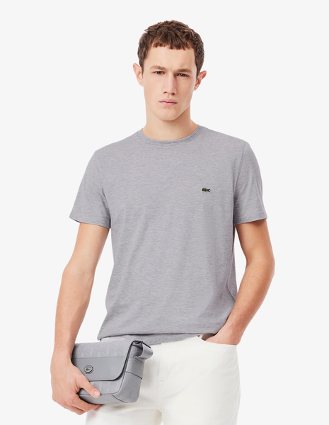 Lacoste Crew Neck Pima Cotton T-Shirt - Silver