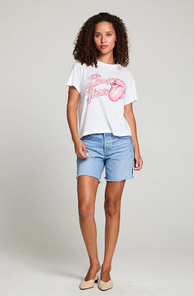 Chaser Rolling Stones Painterly Tongue Logo Tee White