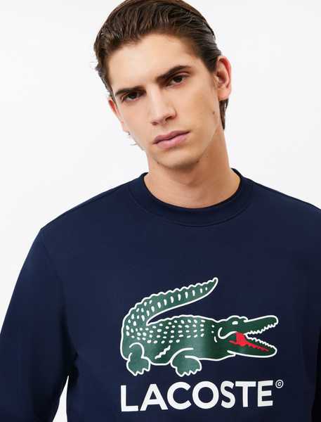 Lacoste Classic Fit Fleece Crewneck Sweatshirt - Navy