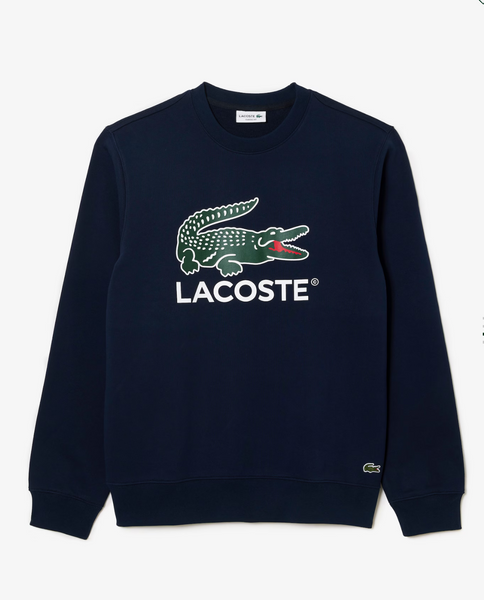 Lacoste Classic Fit Fleece Crewneck Sweatshirt - Navy