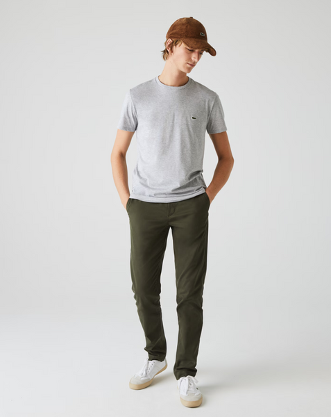 Lacoste Crew Neck Pima Cotton T-Shirt - Silver