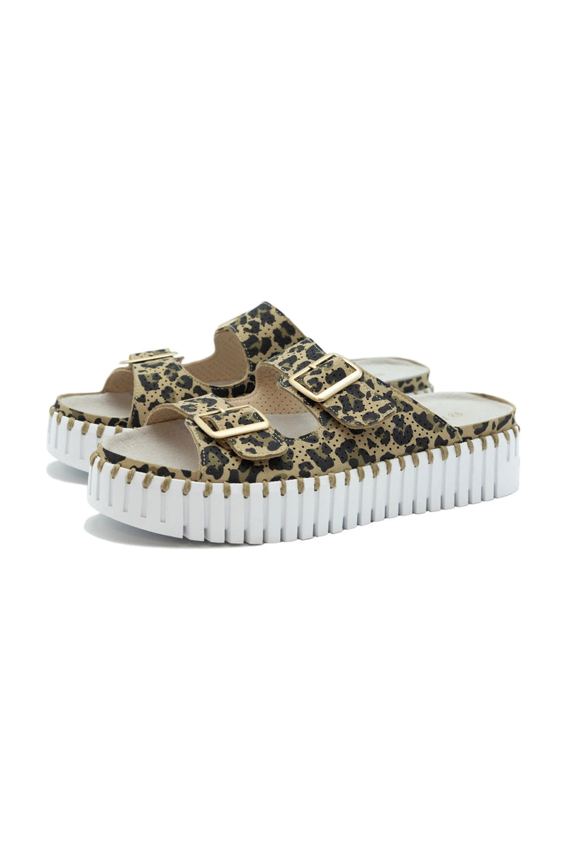 Ilse Jacobsen Tulip Platform Sandal in Latte Leopard