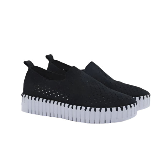 Ilse Jacobsen Tulip Platform Elastic Slip On in Black