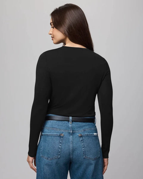 Splendid Long Sleeve Bamboo Tee in Black