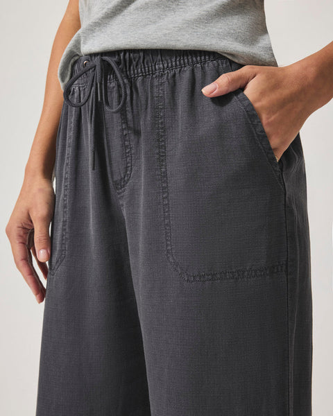 Splendid Angie Lyocell Linen Crop Wide Leg in Lead