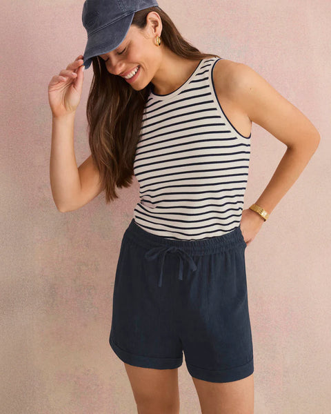Splendid Coastal Rayon Linen Short in Navy