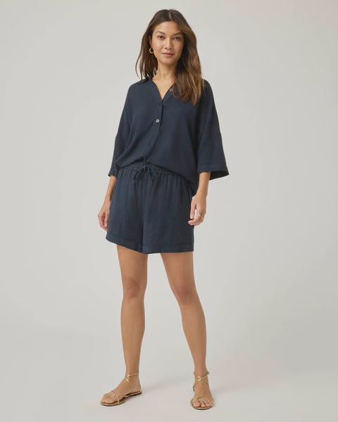 Splendid Coastal Rayon Linen Short in Navy