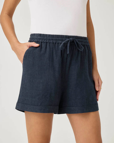 Splendid Coastal Rayon Linen Short in Navy