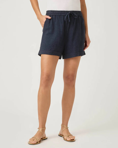 Splendid Coastal Rayon Linen Short in Navy