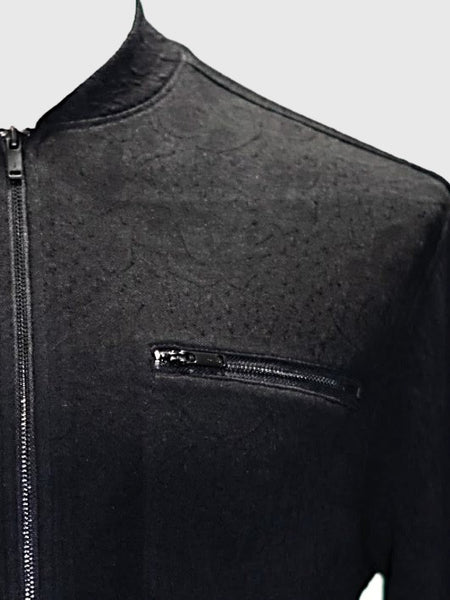 John Varvatos Webster Zip Front Shirt - Black