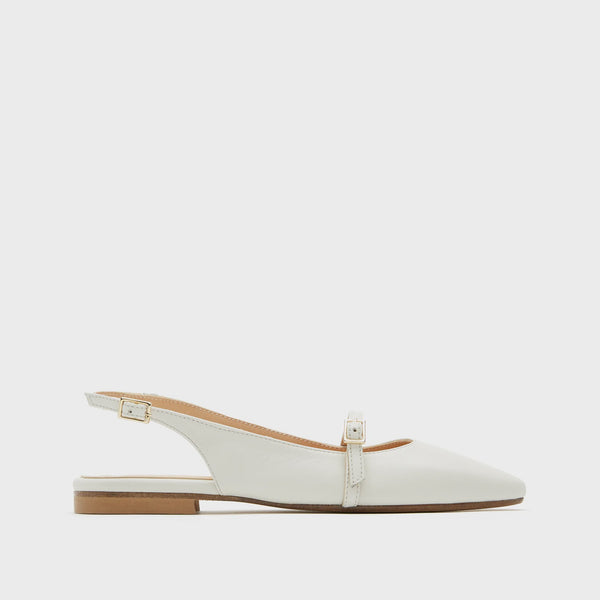 Sister Soeur Brielle Low Flat Shoe w Buckle Strap in Beige