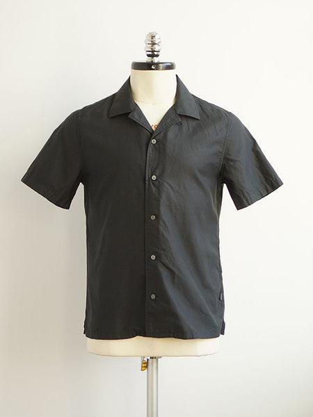 John Varvatos Danny SS Linen Camp Shirt - Black
