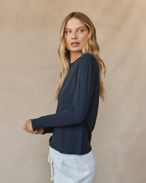 Bella Dahl Long Sleeve Crew Neck Tee - Endless Sea