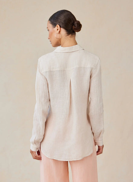 Bella Dahl Pocket Button Down in Linen Sand