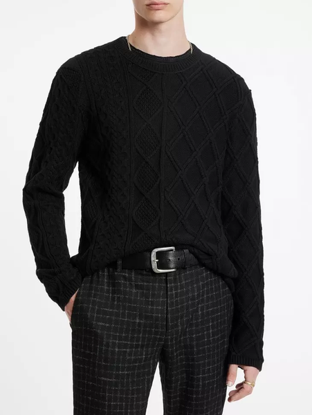 John Varvatos Dotel Crewneck Sweater - Black
