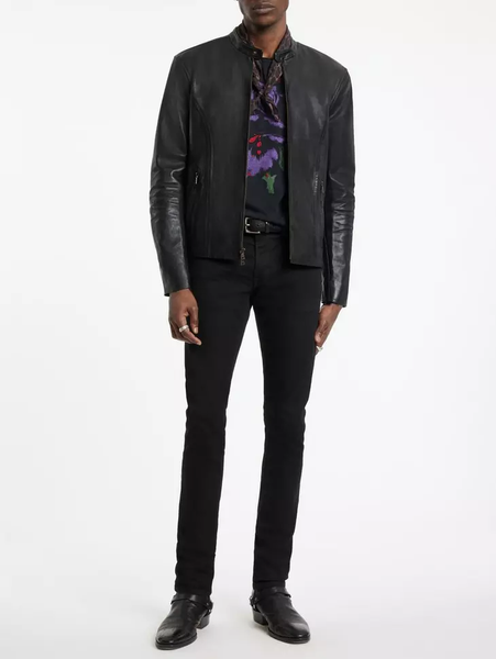 John Varvatos Baxter Moto Leather Jacket - Black