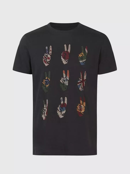 John Varvatos Multi Peace Hand Tee - Black