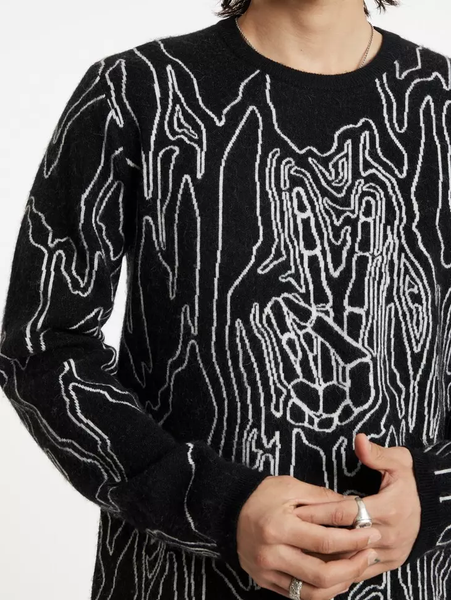 John Varvatos Marquee Crewneck Sweater - Black