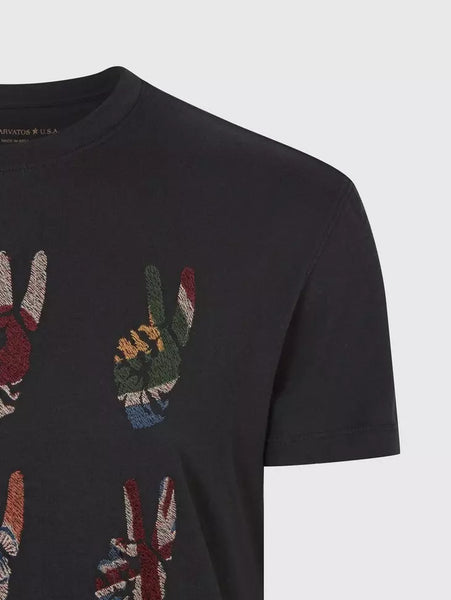 John Varvatos Multi Peace Hand Tee - Black