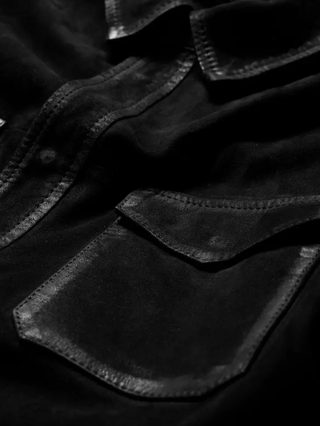 John Varvatos Izzy Leather Shirt - Black