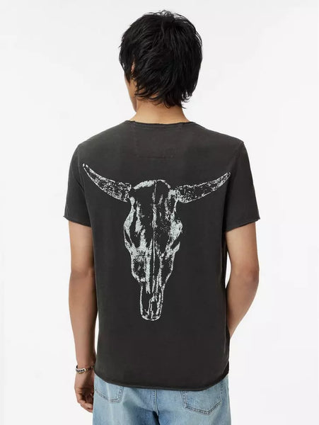 John Varvatos BADLANDS SKULL Tee - Charcoal