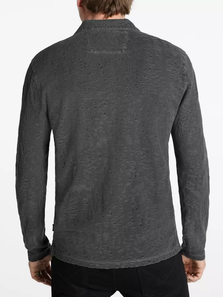 John Varvatos Adam L/S Polo - Iron Grey